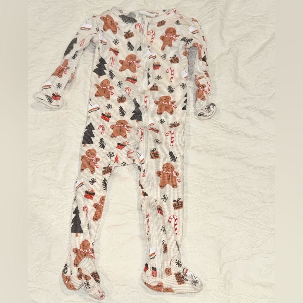 Spearmint Love - Gingerbread and Candy Cane Kids One Piece Size 9-12 months